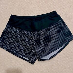 Oiselle Black Geometric Mac Toolbelt Roga  Shorts - like new
